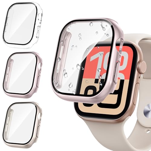 Tensea [3PCS for Apple Watch Screen Protector Case 40mm SE 3/SE 2rd Generation/SE/Series 6/5/4 Accessories, iWatch Protective Face Cover for Women Men, Bumper Tempered Glass for iPhone Watch 40 mm