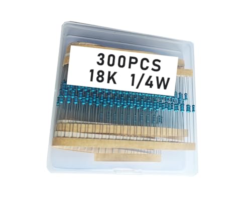 Jiefafa 18k 1/4W, 18k 1/4W, 18k ohm, 18k 1/4W, 18kresistor, 18k ohm resistor, 18k ohm Metal resistor, 18k Metal Film resistors 1/4w(0.25w) 1% tolerance 0.01 MF Metal Film Fixed Resistor 300 pcs