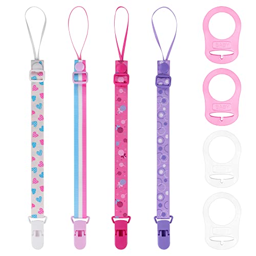 ETETOO Cinghie per giocattoli per bambini – Confezione da 5 regolabili catenella ciuccio e cordino ciuccio per passeggini, seggioloni, culle, silicone alimentare, senza BPA, multicolore