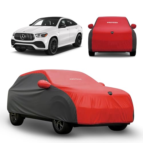 Image of PROTEGO Prime Series India's 1st Anti-Tear Car Cover for Mercedes-Benz GLE | Heavy-Duty, Custom Fit, All Weather | 100% Waterproof, Windproof & Hail Resistant | 2-Year Warranty | Red + Black