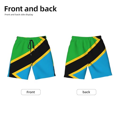 Tanzania Flag Youth Beach Pants, Soft and Breathable, with Drawstring Waist, Suitable for Sports and Leisure.2