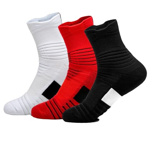 Image of Basketball Socks Compression Cushion Thick Cycling Socks Athletic Crew Socks for Men Women Boys