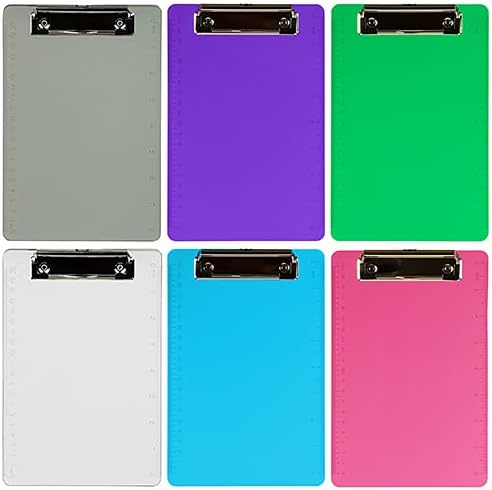 JAM Paper Small Memo Plastic Clipboards (6 x 9) Assorted Colors, 6 per Pack