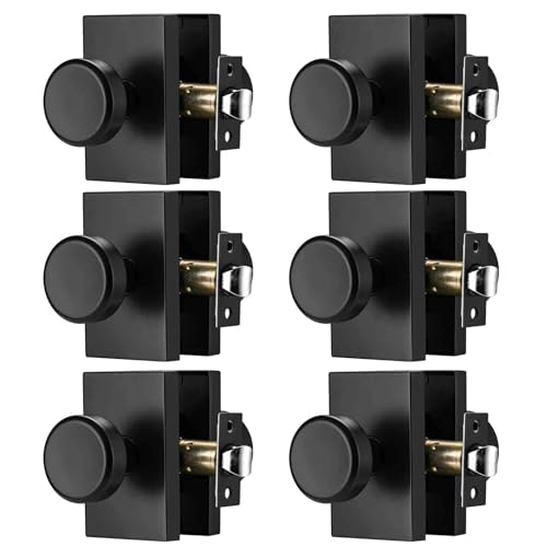 STARPY 6 Pack Black Door Knobs for Non Locking,Pismo Privacy Door Knob for Bath & Bedroom,Interior Door Handles for Hall