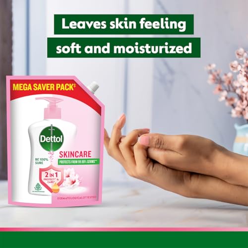 Dettol Liquid Handwash Refill – Skincare Hand Wash- 1350ml | pH Balanced | 10x Better Germ Protection