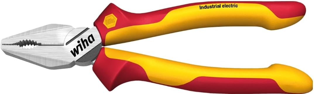 wiha HLS318VDE180 Insulation Combination Pliers, Industrial (Dynamic Joint), 7.1 inches (180 mm)