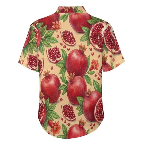 Camisa de estampado 3D de granada pintada a mano estilo casual urbana 3