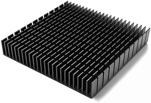 120mm Large Aluminum Heatsink 120x120x20mm / 4.72x4.72x0.79Inch Heat Sink Square Cooler for WiFi Router Mac mini Base Power Supply IC Graphics Card Memory Cooling 120mmx120mmx20mm, Black