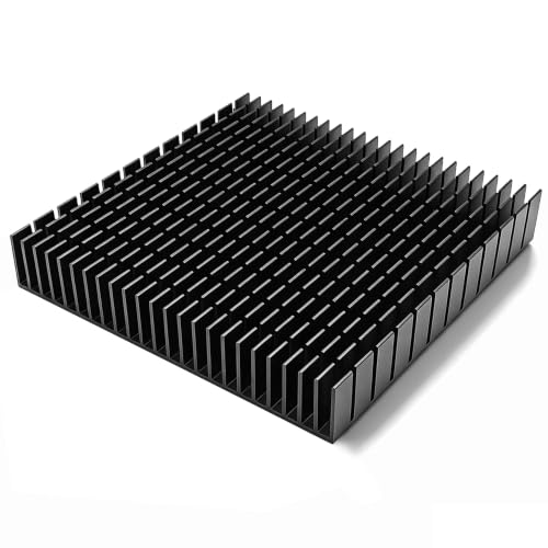 120mm Large Aluminum Heatsink 120x120x20mm / 4.72x4.72x0.79Inch Heat Sink Square Cooler for WiFi Router Mac mini Base Power Supply IC Graphics Card Memory Cooling 120mmx120mmx20mm Black