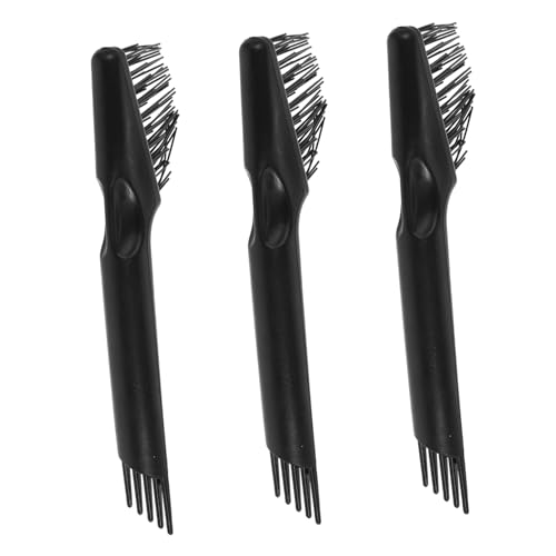 VALICLUD 3 Piezas Limpiador De Cepillos Para El Cabello Herramienta De Eliminación De Polvo Herramientas De Cepillo Para Polvo De Pelo Peine De Depilación Abs Black