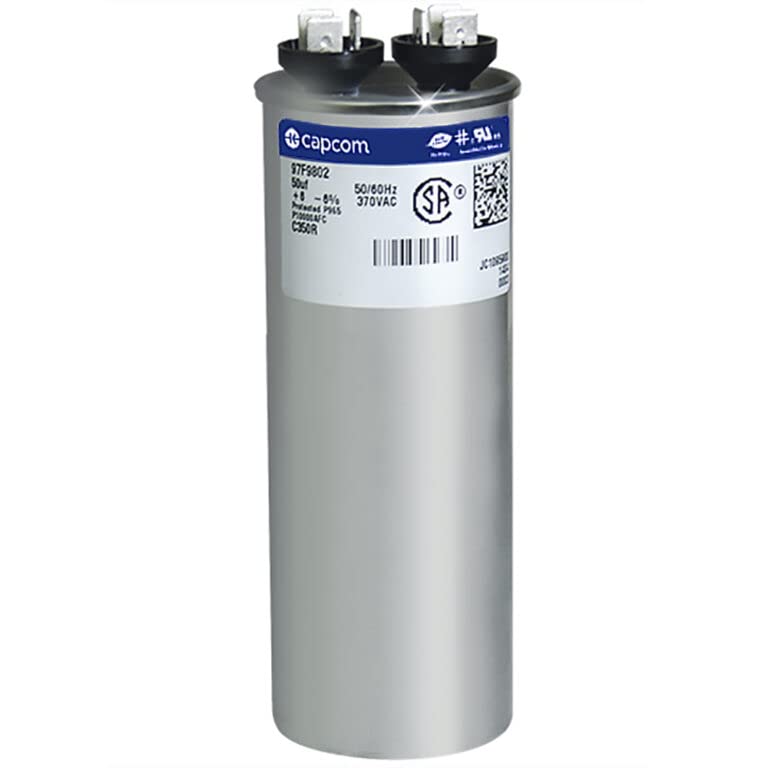 50 mfd / 370 VAC Round Run Capacitor, Compatible Replacement