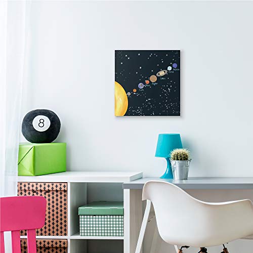 Image of 'Educational Chart of Planets in Solar System'| Canvas Art | Stupell Industries | 17 x 17 Inches, Easy to Hang and Sturdy, Made in USA, by Ashley Singleton