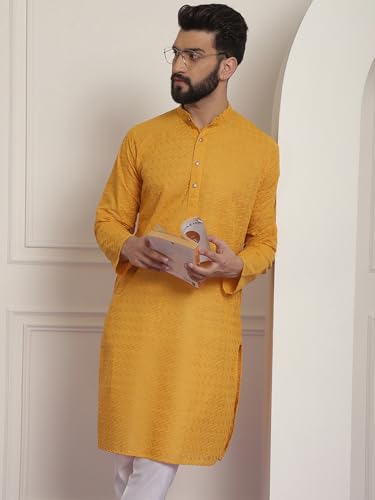 Image of SOJANYA Men's Silk Blend Regular Fit Casual (Since 1958 Woven Design Kurta with Churidar & Embroidered Nehru Jacket
