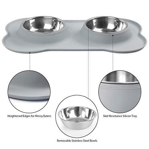 image for URPOWER Dog Bowls 26 Oz-60 Oz in Total Stainless Steel Dog Food Bowls 