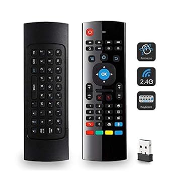 ROCKTECH?Smart Universal TV Remote Air Mouse, Wireless Keyboard Fly Mouse 2.4GHz Connection IR Learning Keyboard Mouse for Android TV Box/PC/Smart TV/Projector/HTPC/All-in-one PC/TV
