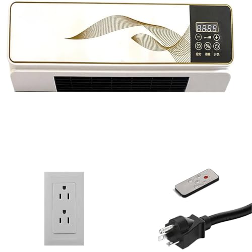 Portable Wall mounted fan No Installation Fan with Remote for Bedroom Office White 110V US Plug