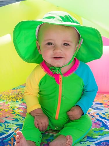 Image of RuffleButts Baby-Girls Sun Hat Floppy Wide Brim UPF 50+ - Baby Sun Hat with Sun Protection