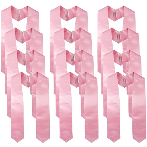 Image of GraduationMall 12 Pieces 72 Inch Plain Graduation Stole Bulk Sublimation Blank Honor Graduation Sash Unisex Adult