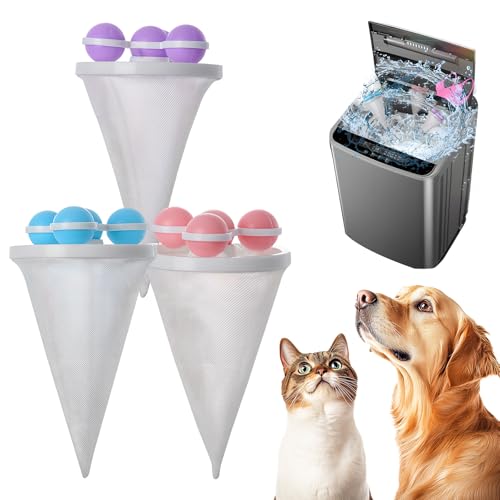 3PCS Washing Machine Lint Catcher Reusable Floating Mesh Laundry Filter Bags Pet Hair Collector for Washing Machine Floating Hair Catcher for Clothes Cleaning (Mix)