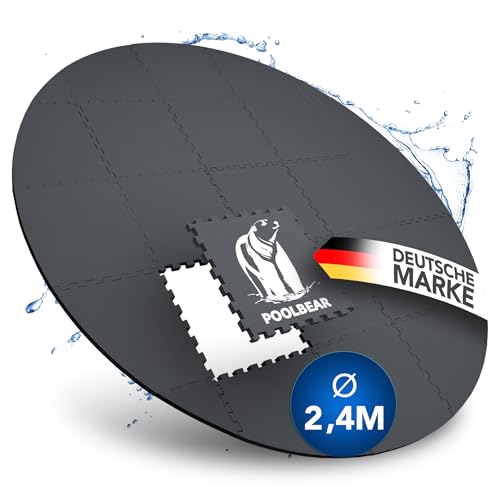 PoolBear Base redonda para bañera de hidromasaje de 240 cm, protección del suelo para jacuzzis al aire libre, alfombrilla de jacuzzi, base de piscina, protección del suelo, color negro