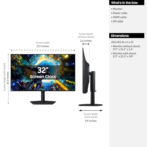 Image of Samsung 32 inch Odyssey OLED G7 (G73SH) Gaming Monitor - 4K Resolution, 165Hz, Dual Mode FHD 330Hz, 0.03ms, Glossy OLED, HAS /Tilt /Swivel /Pivot, G-Sync Compatible, 3 Year Warranty, LS32HG732SNXZA