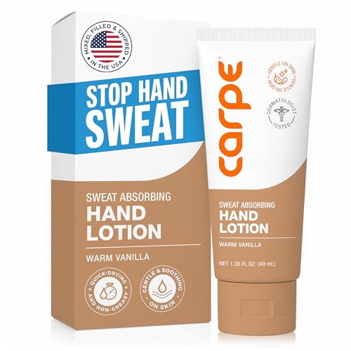 Carpe Sweat Absorbing Hand Lotion, A dermatologist-recommended, smooth lotion that helps stop hand...