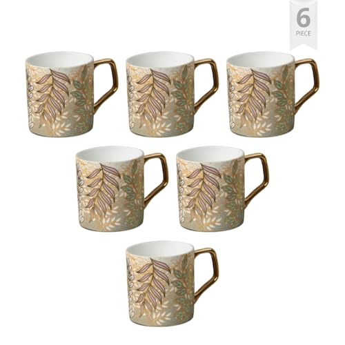 Image of Clay Craft Fine Ceramic Director Coffee Mug Set of 6-215 Ml Each, Mugs for Coffee, Cups Set, Ideal for Gifting, Perfect for Home & Office, Elegant Ceramic Tea Cup Set (E642)