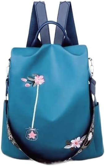 Mochila Feminina Antifurto Impermeável de Nylon 2 em 1 Transversal Grande Capacidade para Trabalho e Faculdade