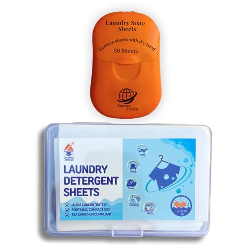 Travel Laundry Detergent Sheets Pocket Size (50) and Travel Size (30)