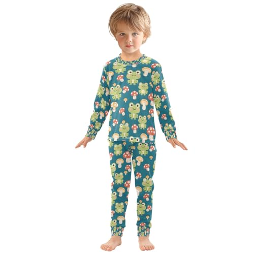 senya Frog with Mushroom Pajamas Set Long Sleeve Soft Cotton Sleepwear 2 Piece3