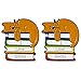 Produktbild CoSunny I Love Books Cat Reversnadel 2-teiliges Set Katze Hug Bücher Emaille Brosche Anstecknadeln Bücherliebhaber Badges Kleidung Zubehör Geschenke
