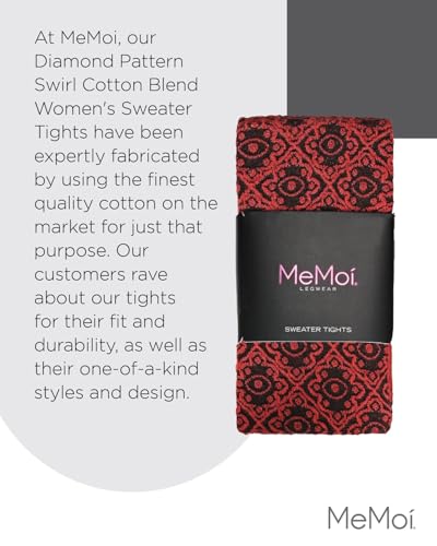 Image of MeMoi Diamond Pattern Swirl Cotton Blend Women's Sweater Tights
