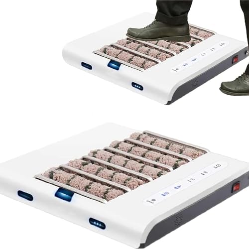 NGARY Intelligent Shoe Sole Cleaning Machine, Rechargeable Entrance Shoe Brush with 1000pa Suction and 260RPM/min Speed, 20 Times/S High Frequency Friction, for Laboratory Floor