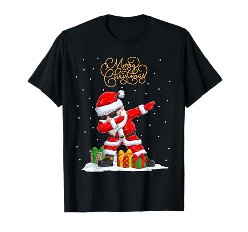 Santa Claus Dabbing Snow Dab Xmas Lustiges Weihnachtsmann T-Shirt