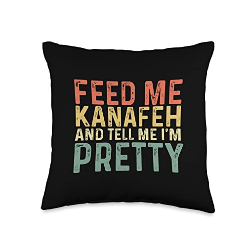 Funny Knafeh Designs & Co. Feed Me Knafeh and Tell Me I'm Pretty-Foodie Throw Pillow, 16x16, Multicolor