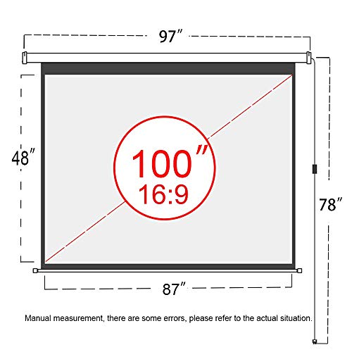 Bbsj 100" Motorized Electric Projector Screen 16:9 4K 3D Ready Wall Mounted With 12V Trigger Remote For Home Theater #TOP1