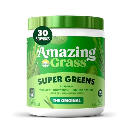 Amazing Grass Greens Blend Superfood: Greens Powder Mix for Energy, with Organic Spirulina, Chlorella, Beet Root Powder, Digestive Enzymes & Probiotics, Original, 30 Servings (Packaging May Vary)