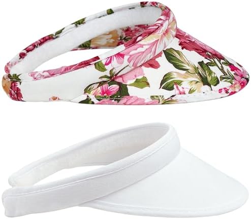 2 Pack Sun Visor Hats Women Men Clip On Wide Brim Visors Hat Outdoor Sports Golf Beach Travel Tennis Caps