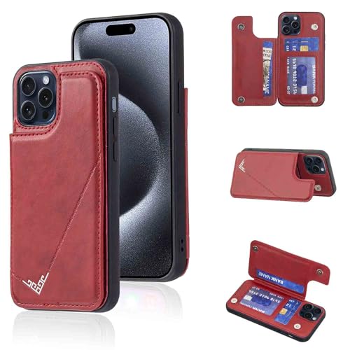 �yAnrek�z�݊��� APPLE iPhone 15 PRO 6.1 inch docomo/au/SoftBank/�y�V���o�C�� (6.1�C���`) �p �V�^ �w�� �J�[�h�P�[�X�i���b�h) �A�b�v�� �A�C�t�H��15�v�� �X�}�z�P�[�X �J�[�h���[ ���u���@�\