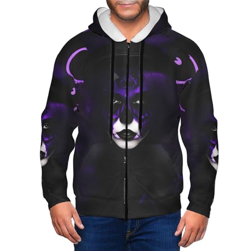 Sweat à capuche bicolore violet noir avec cordon serrage taille XL - 7