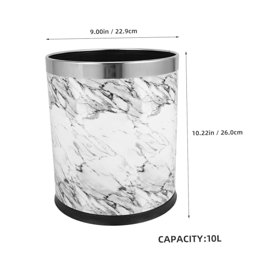 Caneca de basura rectangular sin tapa color blanco mármol miniatura 2