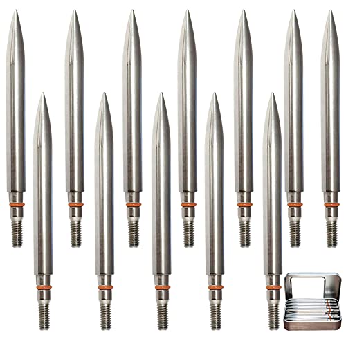 Image of 100 /125 /150 /200 /300 Grains Archery Field Points Practice Field Tips, Archery Target Practice Hunting Arrow Tip for Recurve, Compound Bow Crossbow, Stainless Steel Screw in Broadheads