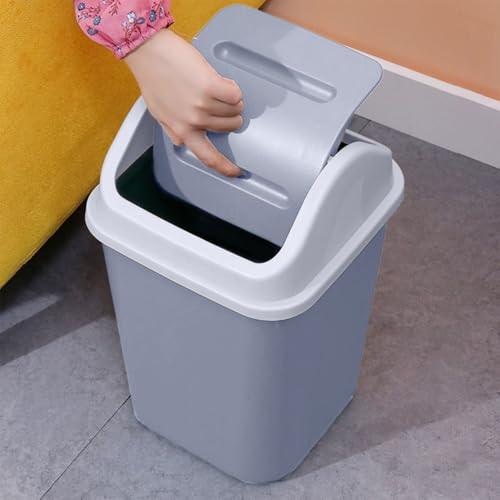 Caneca de basura rectangular con tapa para cocina miniatura 4