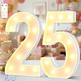 Decoraciones de cumpleaños número 25, luz LED de