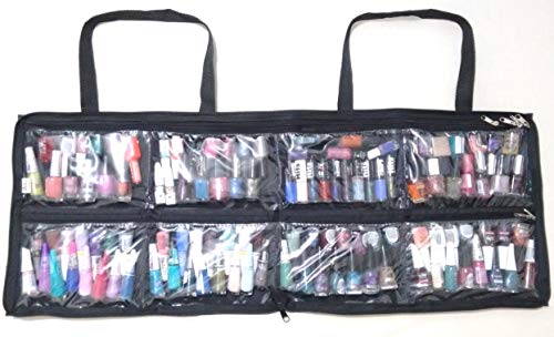 Pasta bolsa organizadora multiuso porta esmaltes maquiagem até 120 frascos