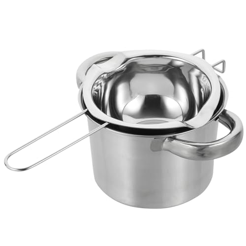 PRETYZOOM 1set Stainless Steel Double Boiler Pot Chocolate Melting Pot for Butter Cheese Heating Non-overflow Design for Candy Making Desserts Lightweight Portable Cooking Tool