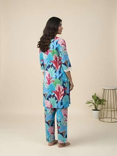 Image of GRECIILOOKS Co-ord Set for Women Stylish | Kurti Set For Woman | Short Kurti's For Women | Dress For Womans | Printed V-Neck Design For Women's 3 /4 Sleeve