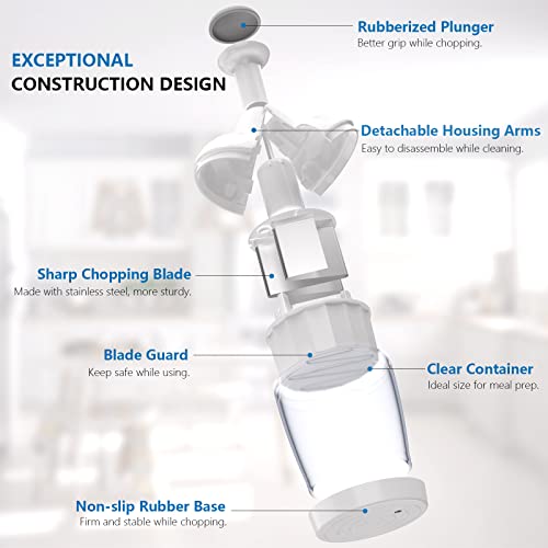 Food Chopper, Vegetable Chopper, Onion Chopper, Garlic Chopper Hand Chopper For Vegetables, Handheld Veggie Chopper, Nut Chopper, Chopper Vegetable Cutter, Dishwasher-Safe, White. #TOP1