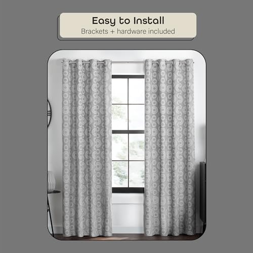 Image of Innovative Dylan Wrap Around Window Curtain Rod - 1 /2 inch Rod Diameter Fits Windows Size 36 inch - 66 inch - Stainless Steel Heavy Duty Drapery Rods for Bedroom, Living Room, Kitchen & Bathroom