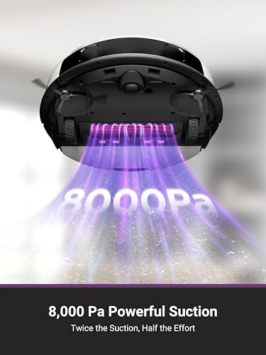 Eureka E20 Plus Robot Vacuum Cleaner with Bagless Self Emptying Station, 8000Pa Robotic Vacuum and Mop, 45 Day Hands-Free Cleaning, Anti Hair-Tangling, AI 3D Obstacle Avoidance, Lift Mop for Carpets - Image 5